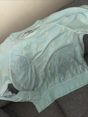 FA skate brand Mint Snoopy Embroidered velvet crew neck